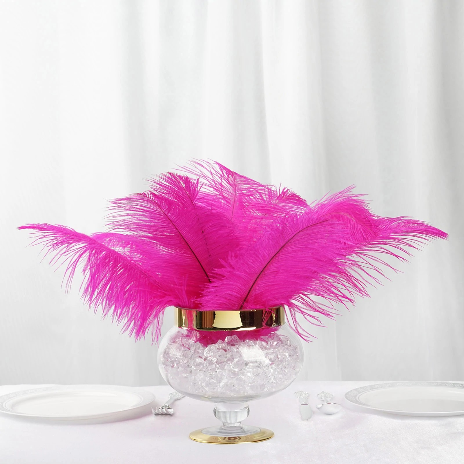 Balsacircle 12 Pcs 13 inch-15 inch Long Authentic Ostrich Feathers - Centerpieces Wedding Party Table Decorations, Pink